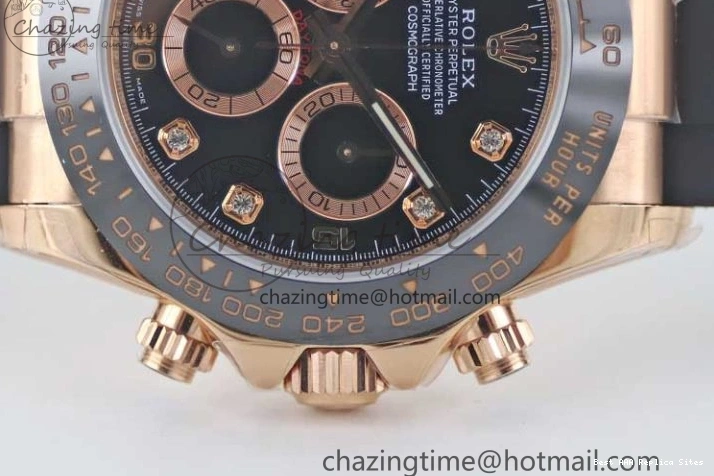 Good Copy Rolex Watches Strap TWF 904L 2416 Diamonds RG on 116515 A  Steel Best HighQuality RG Black Dial Daytona Edition Oysterflex 1:1 0114